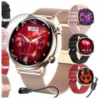 SMARTWATCH DAMSKI ZEGAREK ROZMOWY POWIADOMIENIA SPORT ZDROWIE POLSKIE MENU