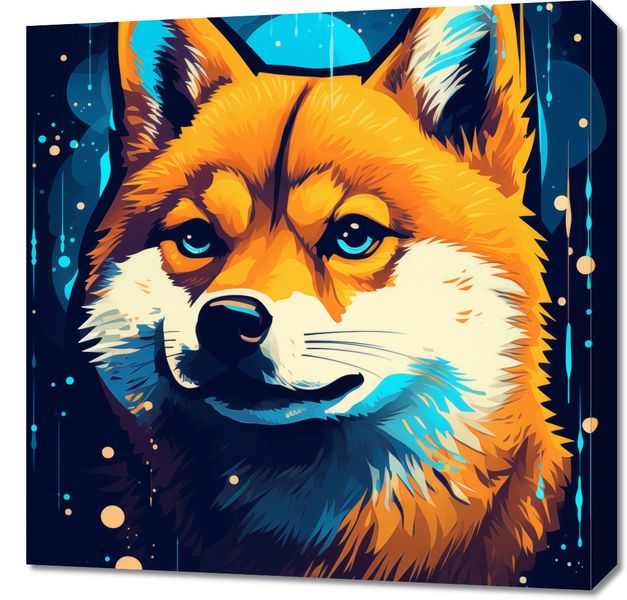 Obraz 60x60cm Lisek w Kosmosie zdjęcie 1