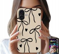 ETUI DO IPHONE 16 PLUS - BEŻOWE KOKARDKI WSTĄŻKA MODNE WZORY