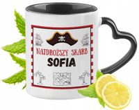 Kubek Czarny Z Uszkiem W Kształcie Serca Dla Sofii Idealny Na Prezent