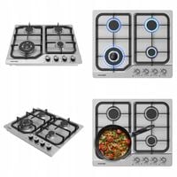 Płyta gazowa 4 palniki Srebrna Palnik WOK Concept PDV7460ss Żeliwo