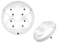 ROZGAŁĘŹNIK CZTEROKROTNY 4 GNIAZDA OKRĄGŁE R-40 BIAŁY