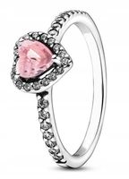 MD srebrny pierścionek różowe serduszko 13 | 51,9mm