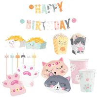 Zestaw dekoracji urodzinowych Kotki
