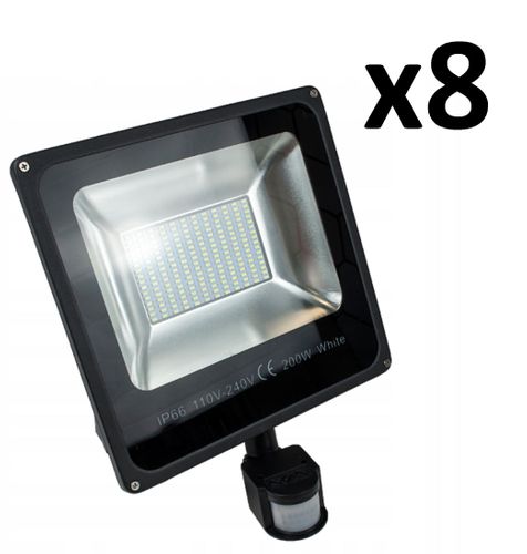 8x HALOGEN LED 200W Z CZUJKĄ na Arena.pl