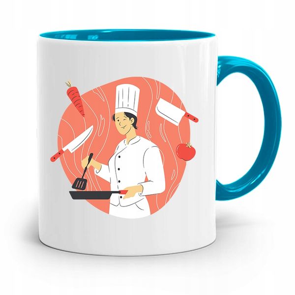 Kubek Błękitny Dla Kucharza Najlepszy Prezent Z Nadrukiem Ze Zdjęciem zdjęcie 1