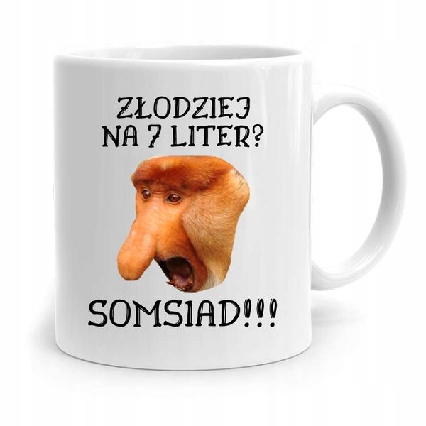 Kubek Nosacz Janusz Polak Złodziej Na 7 Liter Z Nadrukiem Ze Zdjęciem zdjęcie 1