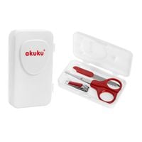 AKUKU Zestaw do manicure - cążki + pilniczek czerwony