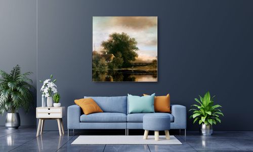 OBRAZ NA PŁÓTNIE 110 Wieś 70x70cm na Arena.pl