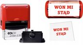 PIECZĄTKA pieczątki 47x18 COLOP C30 automat TWÓJ ŚMIESZNY napis WON MI STĄD