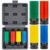 ZESTAW NASADEK UDAROWYCH DO FELG ALUMINIOWYCH 17/19/21/22 MM KOLOROWE 4 SZT