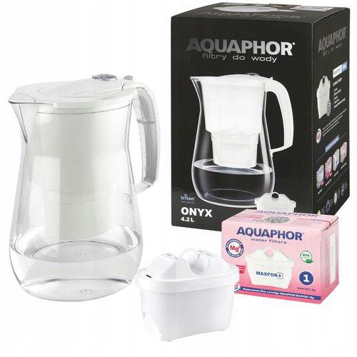 Aquaphor Onyx 4,2 l dzbanek filtrujący z filtrem Maxfor B25 Mg Plus, biały na Arena.pl