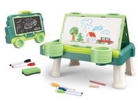 Wielofunkcyjna Dwustronna Tablica 2w1 Do Rysowania Malowania Zmazywalna Kredowa Stolik ZIELONA