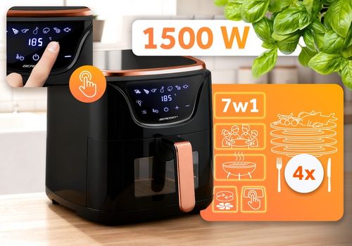 FRYTKOWNICA BEZTŁUSZCZOWA AIR FRYER FRYTOWNICA 5L GRATIS BERDSEN 1500W na Arena.pl