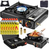 KUCHENKA TURYSTYCZNA GAZOWA 2w1 Z REDUKTOREM I WALIZKĄ + 7 KARTUSZE GAZOWE