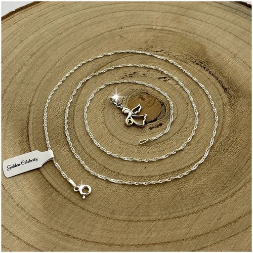 SREBRNY ŁAŃCUSZEK KOMUNIJNY I MEDALIK ANIOŁEK DLA DZIEWCZYNKI 925 + GRAWER na Arena.pl