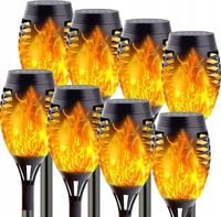 2X Lampy Solarne Ogrodowe Pochodnie Ogrodowe LED 51 cm 8.szt