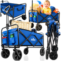 WÓZEK SKŁADANY TURYSTYCZNY PLAŻOWY TRANSPORTOWY 100KG PRZYCZEPKA KEMPING