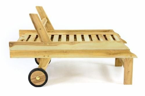 Składany leżak z teakowego drewna DIVERO na Arena.pl