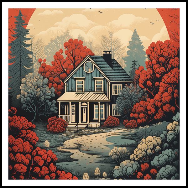 Plakat 80x80cm Idylla Rustykalna zdjęcie 3