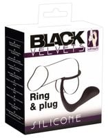 Silikonowy Zestaw Korek Analny I Ring Black Velvets Ring & Plug
