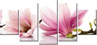 70CM 150CM OBRAZ 5 ELEM RÓŻOWE MAGNOLIE ŚCIENNY