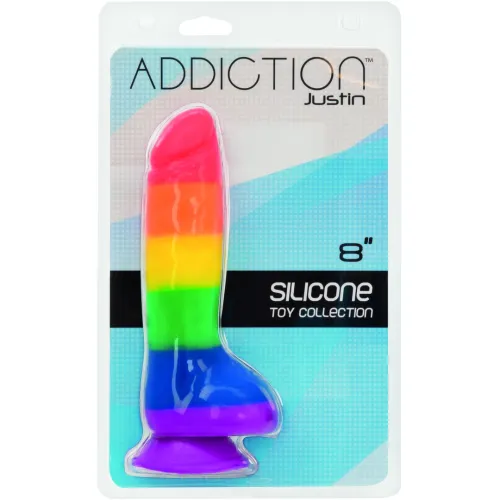 addiction justin dong 20 cm rainbow - silikonowa forma anatomiczna na Arena.pl