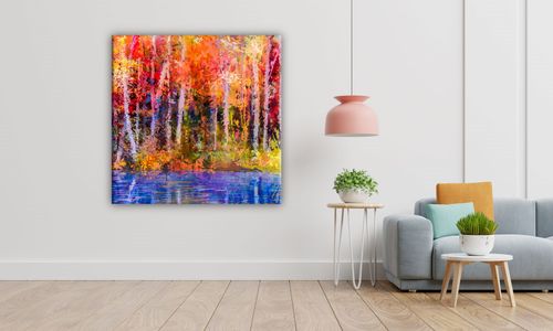 OBRAZ NA PŁÓTNIE 052 Las 50x50cm na Arena.pl