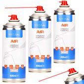 3 X ZESTAW SPRĘŻONE POWIETRZE RURKA GAZ DO PRZEDMUCHIWANIA KLAWIATURY 400ML