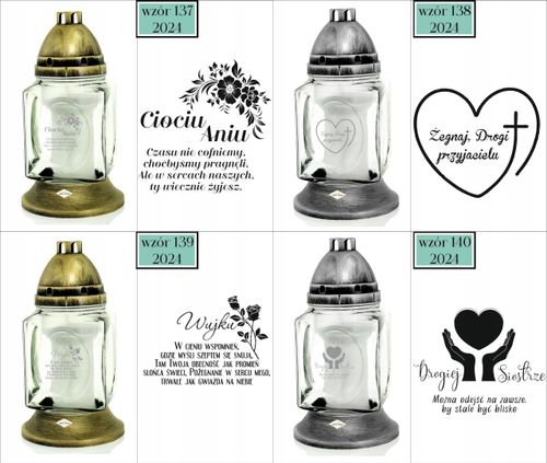 ZNICZ szklany GRAWER KAPLICZKA personalizowany TWÓJ NAPIS dla babci dziadka na Arena.pl