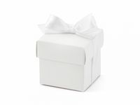 pudełeczko 5,2x5,2x5,2 cm białe z kokardką 10szt. | pudp6