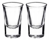 Kieliszki oszukane do wódki 15ml 2x wesele ślub grube dno Młodzi żona