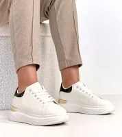 Białe Sneakersy Zdobione Tłoczeniem Peyton 37