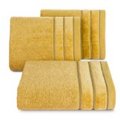 Ręcznik Dona 30x50 cm musztardowy bawełna frotte z bordiurą