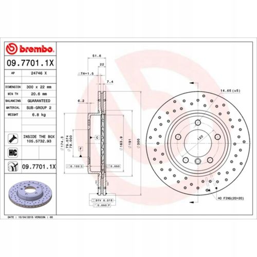 TARCZA HAM PRZOD 300X22 V XTRA BREMBO na Arena.pl