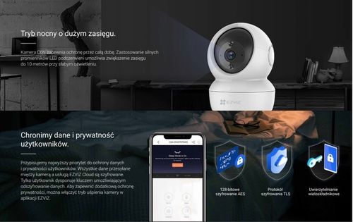 Kamera EZVIZ obrotowa wewnętrzna 4MP CSC6N IP WIFI na Arena.pl