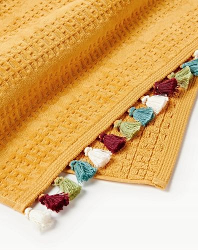 Ręcznik z frędzlami Tallulah Badetuch 100 x 150 cm Musztardowy na Arena.pl