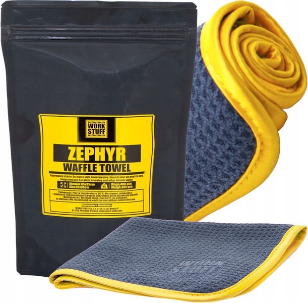 WORK STUFF ZEPHYR MIKROFIBRA WAFLOWA DO CZYSZCZENIA SZYB 35X35 CM zdjęcie 2