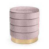 Pufa siedzisko do salonu LUNA welur ze schowkiem 40 cm Przygaszony Róż