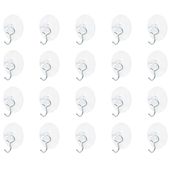 WIESZAKI HACZYKI ŚCIENNE NA PRZYSSAWKI TRANSPARENTNE ZESTAW 20szt