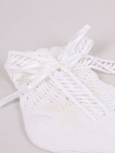 Skarpety dziewczęce ażurowe z kokardką 3PAK 17-19 YOCLUB na Arena.pl