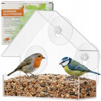 KARMNIK DLA PTAKÓW PRZEZROCZYSTY NA SZYBĘ OKNO NA ZIARNO SŁONECZNIK