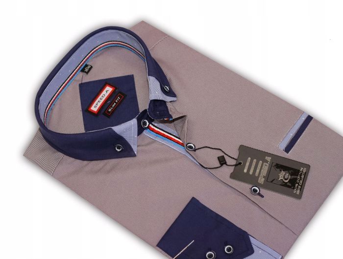 Mc4 Koszula męska ŚLIWKOWE PASKI slim fit 40/41 zdjęcie 4