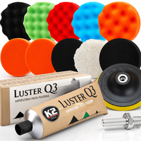 ZESTAW XXL 12el GĄBEK GĄBKI PADY + K2 PASTA POLERSKA DO POLEROWANIA LAKIERU