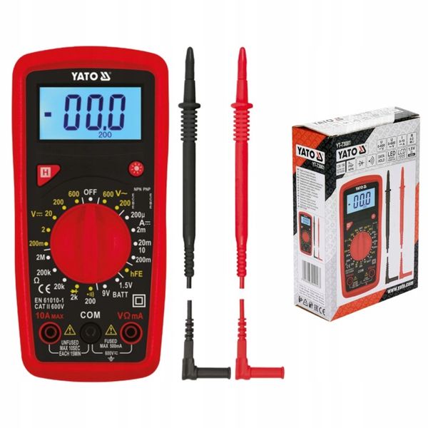 MIERNIK CYFROWY ELEKTRYCZNY MULTIMETR TEST BATERII LCD zdjęcie 4