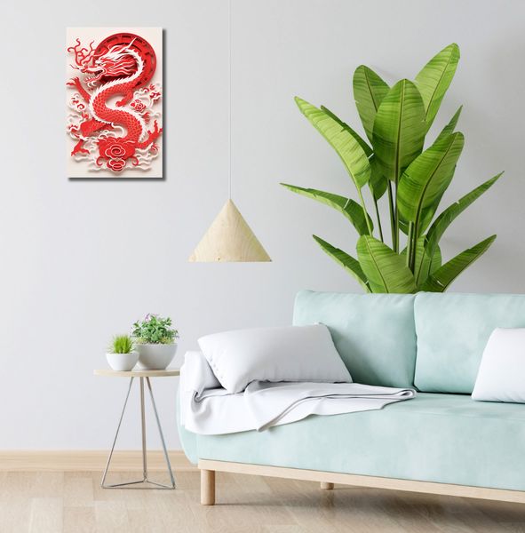 Obraz 30x50cm Czerwony Smok zdjęcie 2