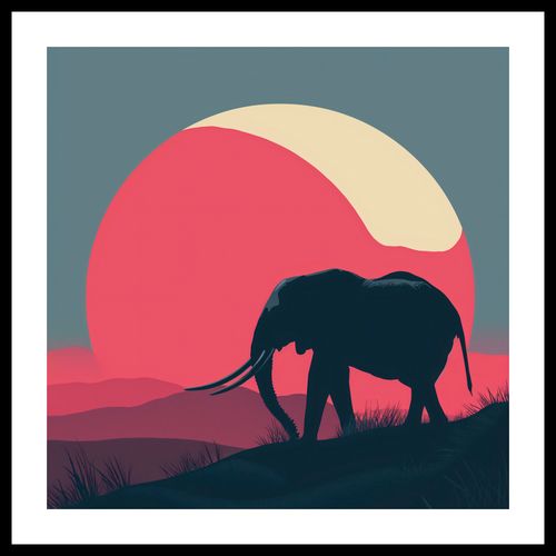 Plakat 40x40cm Słoń przy Czerwieni na Arena.pl