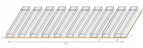Lamele ścienne na BIAŁEJ PŁYCIE 55 x 275 dąb naturalny, wotan różne kolory na Arena.pl