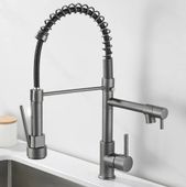 SZARA KUCHENNA BATERIA STOJĄCA FLEX Z DODATKOWĄ WYLEWKĄ