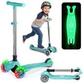 Hulajnoga trójkołowa dla dzieci balansowa świecąca w ciemności Ricokids Glow - turkusowa